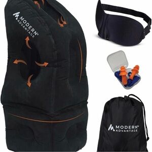 2 MODERN ADVANTAGE Inflatable Travel Pillow - Blue